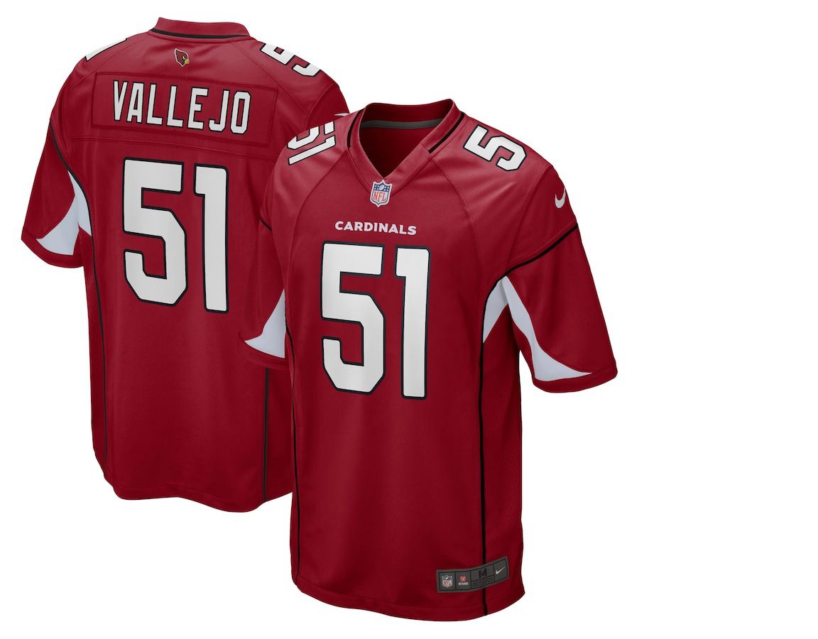 Men Arizona Cardinals #51 Tanner Vallejo Nike Cardinal Game NFL Jersey